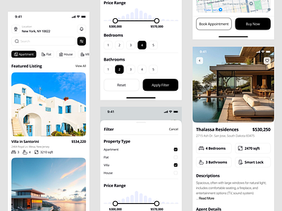 Real Estate Mobile App Design android app designer app design booking buy card filter mobile app product designer property real estate real estate app realestate realestate app rent ui ui design