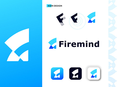 Firemind Logo Design branding f f letter f logo icon design logo logo design modern modern logo modern tech tech logo