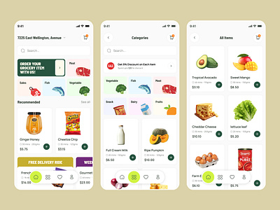 Grocery Delivery App app design concept delivery app food food app food delivery app grocery app grocery delivery app grocery mobile app minimal mobile app ui ui design uiux zayma