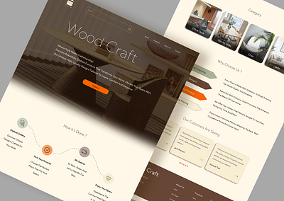 woodcraft website furniture website landing ui ui design uiux web design wood craft