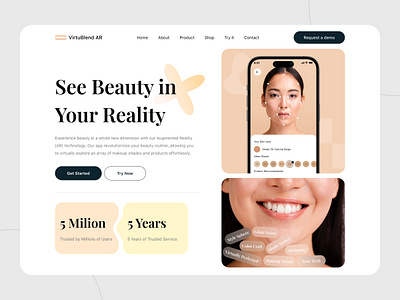 Beauty in Reality Landing Page beauty header landing page skincare ui design ux design website women