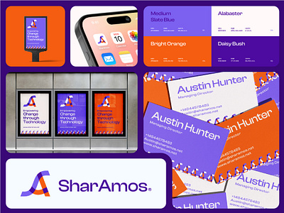 SharAmos Brand Identity (unused) as letter logo as logo brand identity branding creativemiah data design growth logo logo design logosohel minimalist logo minimalist sa logo modern logo sa branding sa letter mark sa logo software tech logo technology