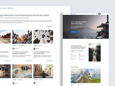 Nomad Quest - Landing Page blog blogpost landing page tourist travel ui ui design ui ux web design website