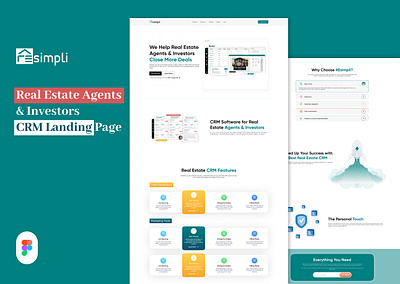 Real Estate CRM Landing Page Design figma landing page real estate saas saas landing page ui ui design user interface