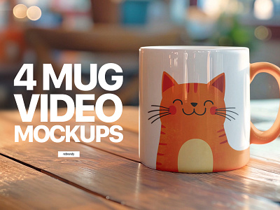 4 Mug Video Mockups kitchen