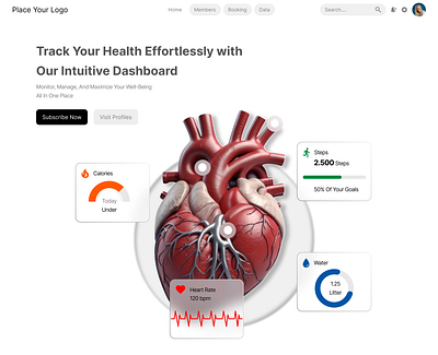 Healthcare Website landing page/UI design fitness graphic design health care health insights healthtracking homepage interactivedesign landing page ui uiux user friendly interface web design