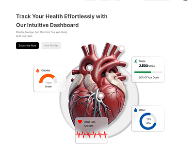 Healthcare Website landing page/UI design fitness graphic design health care health insights healthtracking homepage interactivedesign landing page ui uiux user friendly interface web design