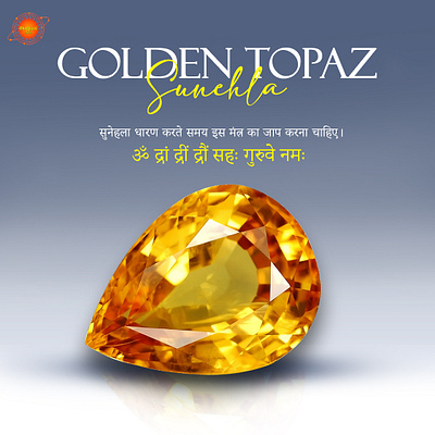 Golden Topaz Stone Promotional Post for Bhagya G branding graphic design mockups socialmediapost