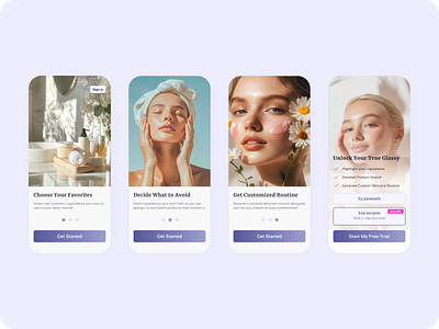 Skincare App - Onboarding & Paywall Design beauty app branding onboarding design paywall skincare app uxui design