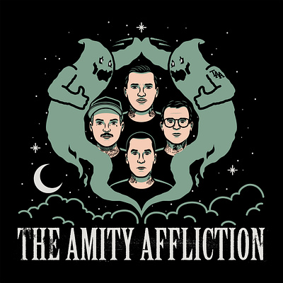 THE AMITY AFFLICTION - POSTER DESIGN band band art design ghost ghosts graphic design illustration illustrator music poster poster art poster design sky spooky