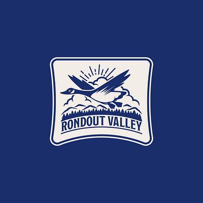 RONDOUT VALLEY - LOGO DESIGN gander illustration illustrator logo logo design mountains patch patch design school sky