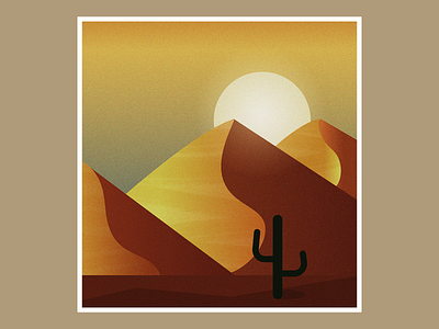 Desert Sun cactus desert dunes illustration simple sun texture