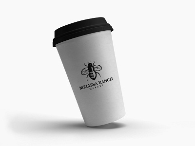 Melissa Ranch Market Logo bee branding business cafe cup drink logo logos mockup modern ranch simple store