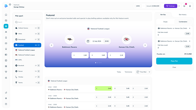 Sports Betting Propfirm | Sports Betting Website app betting betting app betting website branding dashboard dashboards design development figma picking picks prop firm propfirm sports sports app sports bet uiux web app website