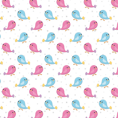 Cute Birds Seamless Patterns for Fabric and Stationery design illustration