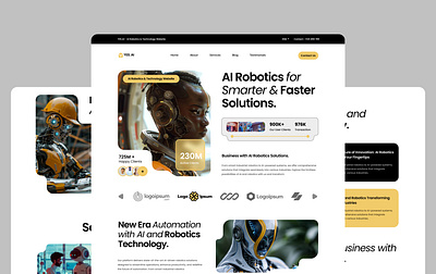 AI Robotics & Technology Website ai aiassistance aiherosection artificialintelligence roboticlandingpage robotics roboticsassistance roboticswebsite robots technology ui website