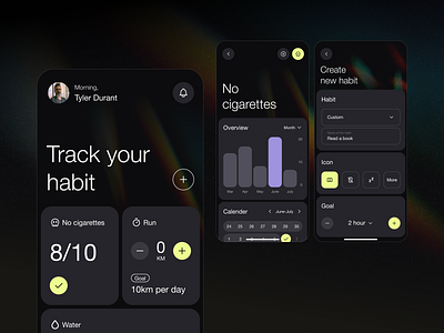 Simple Habit Tracker Mobile APP | UI APP Design creative design mobile app design simple tracker habit app design ui design ui ux design