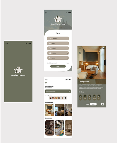 Hotel mobile app ui