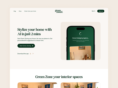 Green Zoned - Website Design app branding design typography ui ux