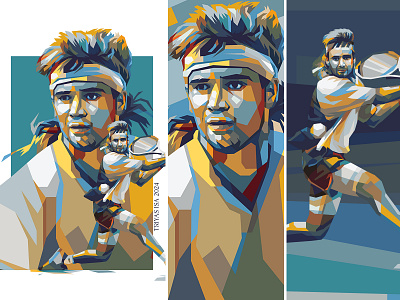 Andre Agassi ball colorful digital illustration fanart illustration illustrator portrait portraitillustration retro color sport sportplayer tennis vector vectorart vintage color