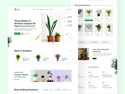 Online Plant Shop Website Landing Page Design branding design e commerce e commerce website flower pot graden landing page design online store plant plant shop planting pot product landing page shop shopify shopify store ui ux design web design website design