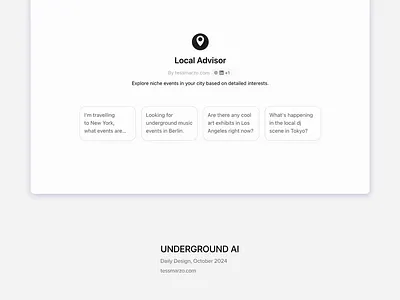 Underground AI ai aiadvisor aibuilder aichat aicompanion aidesign animation ui
