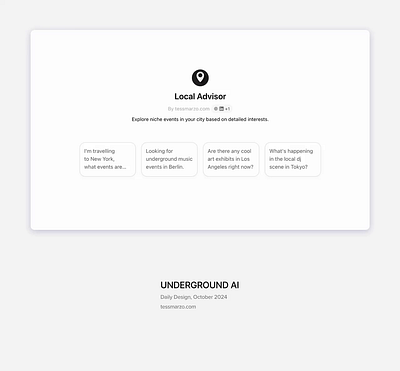 Underground AI ai aiadvisor aibuilder aichat aicompanion aidesign animation ui