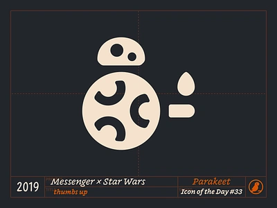 Icon of the Day #33 bb 8 design droid icon icons illustration ios like messenger star wars thumb thumbs up ui vector