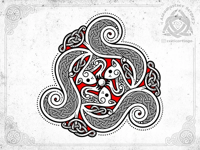 Squirrel triskelion - 2 celtic celticartlogo celticdesign celticsquirrel coreldraw design illustration irish knot knotwork ornament squirrel triskele triskelion viking