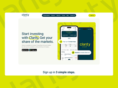 Clarity - Web Design banking design divi figma finance fintech framer green ui uiux ux web design website website design wordpress