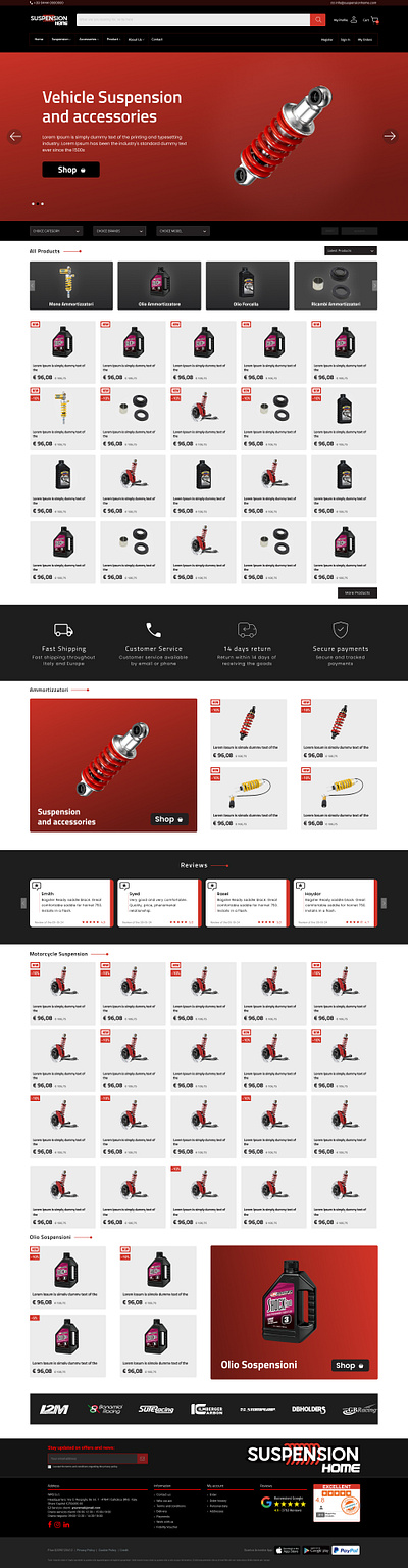 Suspension woocommerce Website Design graphic design ui website