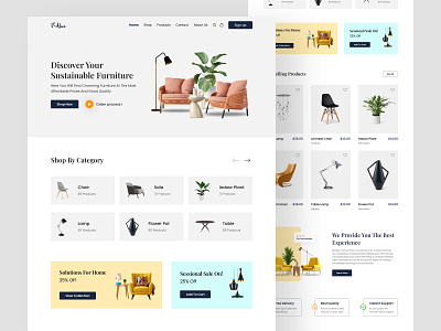 Furniture E-commerce Shopify Website Landing Page Design decoration design e commerce ecommerce landing page furniture furniture website home decor interior landing page design online store product landing page shopify furniture store shopify store sofa ui uiux ux design web design web ui website design