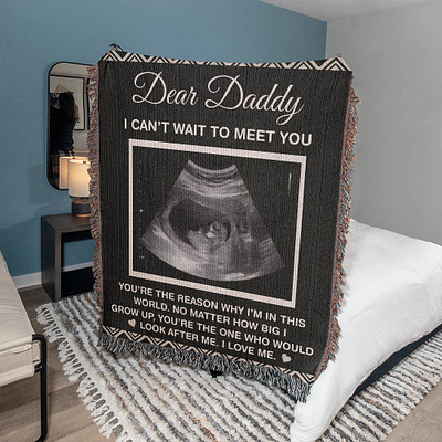 Present For Would Be Daddy blanket design branding fathers day fleece woven blanket design graphic design logo new born baby new daddy gift present for would be daddy shineon ui