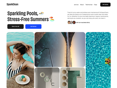 Pool Cleaning Service figma landingpage ui webflow