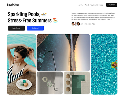 Pool Cleaning Service figma landingpage ui webflow