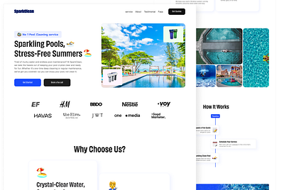 Pool Cleaning Service figma landingpage ui webflow