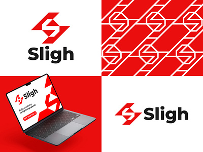 S Lightning - Sligh Logo Design bold logo brand identity branding company logo creative design fast logo fitness logo graphic design letter design logo logo design logo for sale monogram logo pattern power red strong logo visual identity web logo