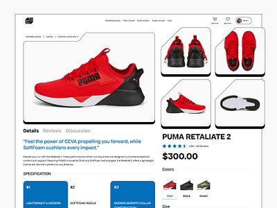 RUN B*TCH! RUN - Shoes E-Commerce Product Detail Page 👟 desktop mode e commerce fashion figma light mode minimalist product design shoes shopping streetwear ui design website