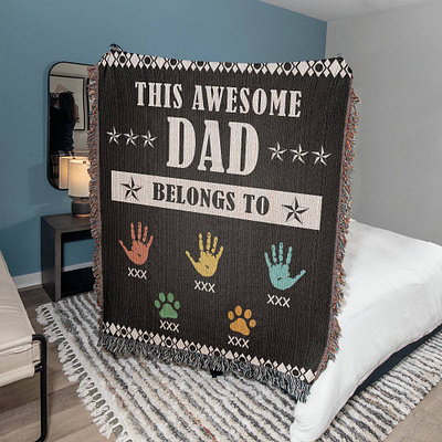 Present For Dad 3d blanket design fathers day gift fleece woven blanket design gift for dad graphic design logo motion graphics shineon ui