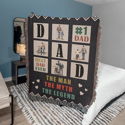 Present For Dad blanket blanket design branding dad dad the legend fathers day gift fleece woven blanket design graphic design logo shineon ui