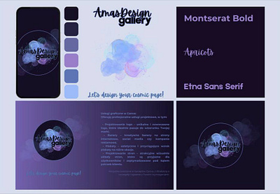 Cosmic Branding: Amas Design Gallery Portfolio branding canva graphic design logo typography watercoloreffects