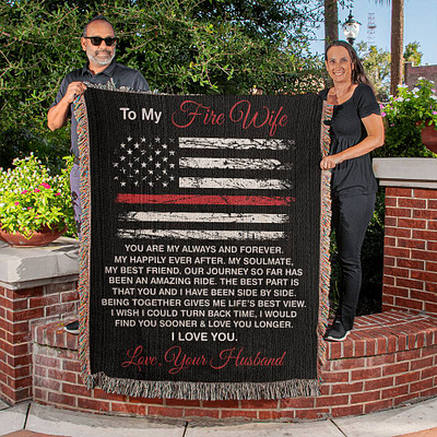 present For Fire Wife 3d blanket blanket design branding fire wife firefighter firefighter wife gift graphic design logo motion graphics shineon ui