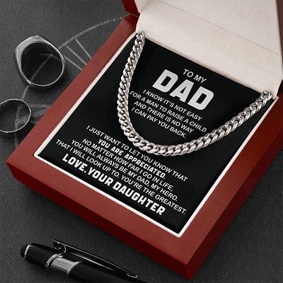 Cuban Chain For Dad 3d branding cuban chain fathers day gift gift for dad gift for dad from daughter graphic design logo ui