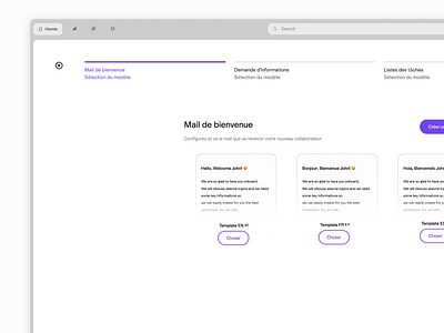 Pigma: Streamlining HR Onboarding with Elegance 🇫🇷✨ button flow fullpage hr mail purple step stepper template wizard