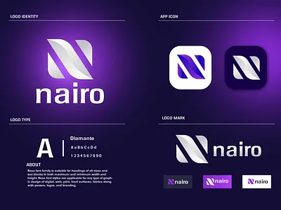 N Logo, Brand identity for nairo app icone badge badge logo branding branding identety business logo design flat icone graphic design icone logo logo drsign minimalist logo modern logo vector website logo