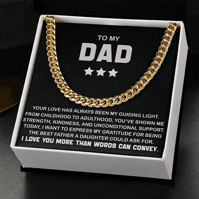 Present For Dad 3d branding cuban chain for dad fathers day gift graphic design logo present for dad shineon ui