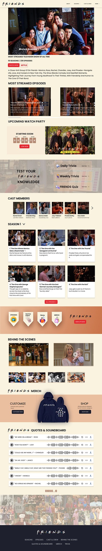 FRIENDS TV SHOW friends friends tv show prototype tv show ui ui design ux ux design ux research website website design