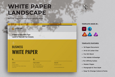 Business White Paper Template Landscape animation graphic design