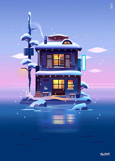 Winter❄️ adventure animation anime house illustration japan mange winter