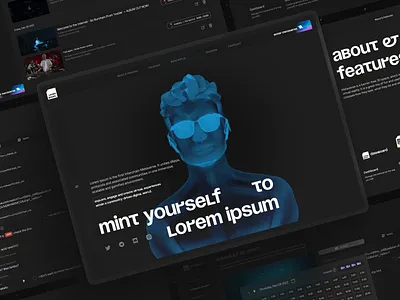 Lorem Ipsum landing page 3d blockchain branding creative creativedashboard cryptoart dark designstudio graphic design illustration interface logo nft product design ui uidesign uiux web design web3